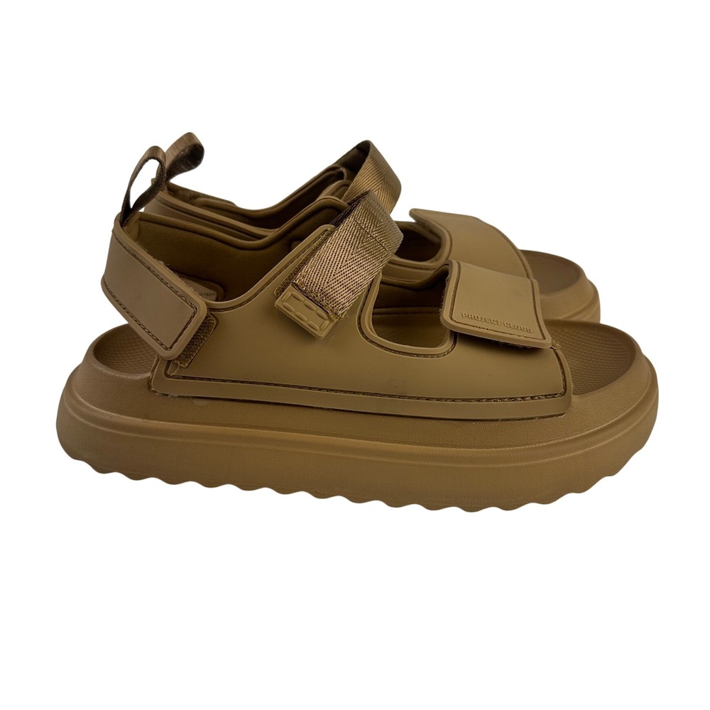 Project Cloud Goldie Platform Sandals Light Brown Chunky Adjustable Womens 8.5